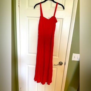 Red midi dress